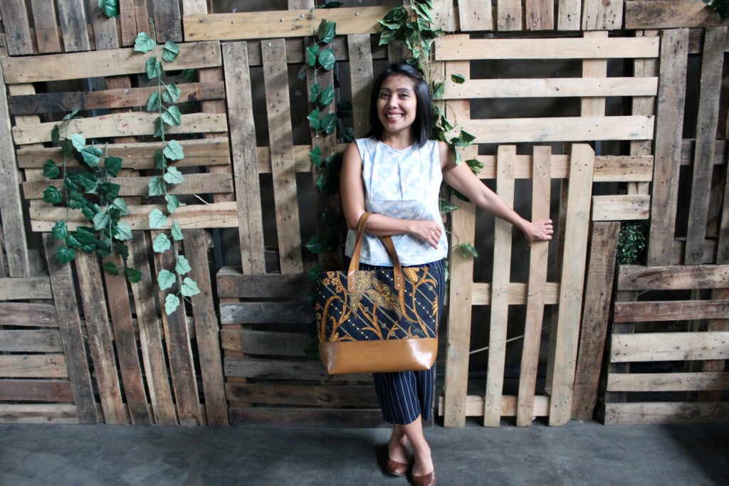 Nancy Margried at Batik Fractal's collective warehouse in Bandung in one of our outtakes.