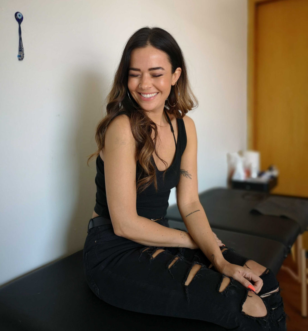 vasia slows down theprocess with stick and poke tattoos